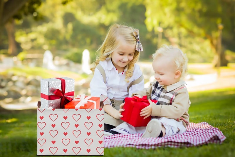 CLOCOR Rectangular Valentine's Day Basket Empty,Gift Basket for Kids,Boyfriend,Girlfriend,Waterproof Hearth Printed Storage Basket with Handles,Room Decor(Love) - Image 4